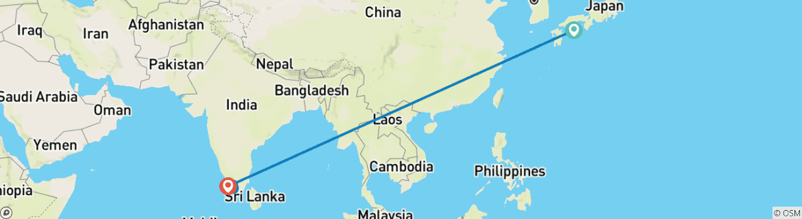 Kaart van Kerala reispakket