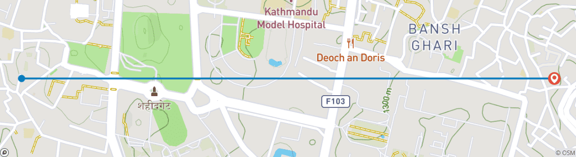 Karte mit der Reiseroute