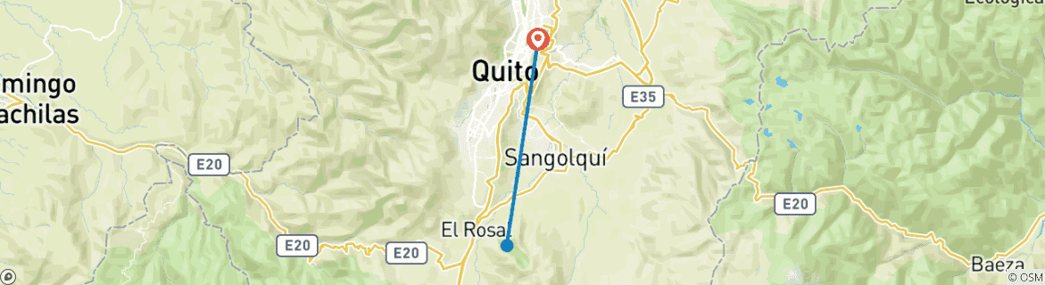 Karte mit der Reiseroute