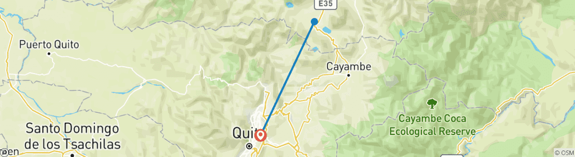 Karte mit der Reiseroute