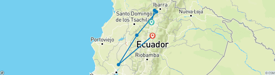 Karte von Bergwandern auf Ecuador’s Vulkanen (7 Tage)