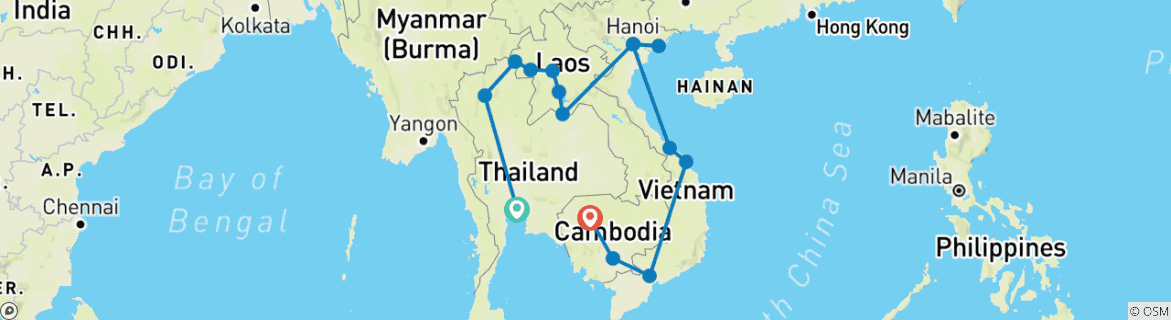 Carte du circuit Expérience en Asie du Sud-Est