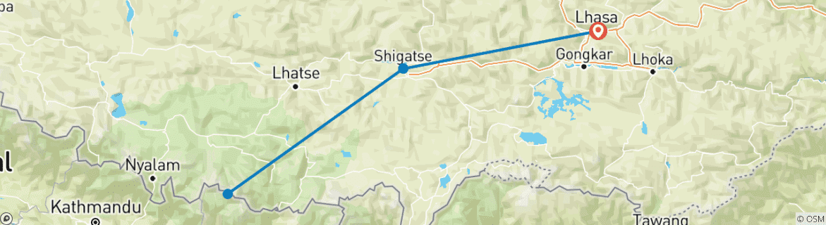 Foto van een kaart met de route van de rondreis