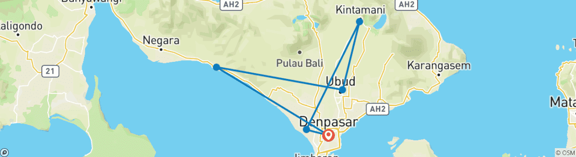 Image d'une carte montrant l'itinéraire du circuit