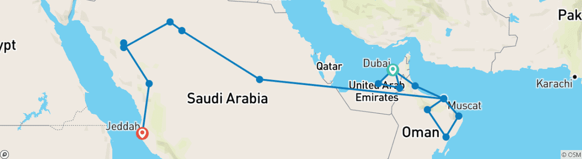 Imagen de un mapa que muestra la ruta del circuito