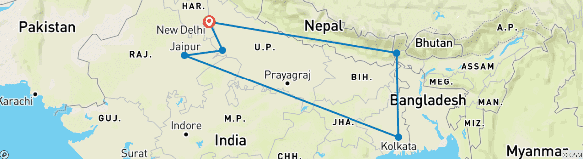 Imagen de un mapa que muestra la ruta del circuito