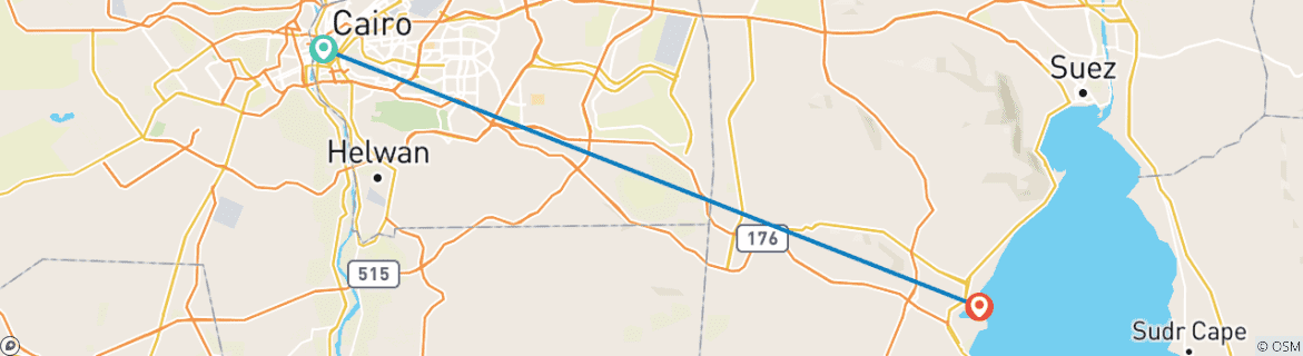 Foto van een kaart met de route van de rondreis