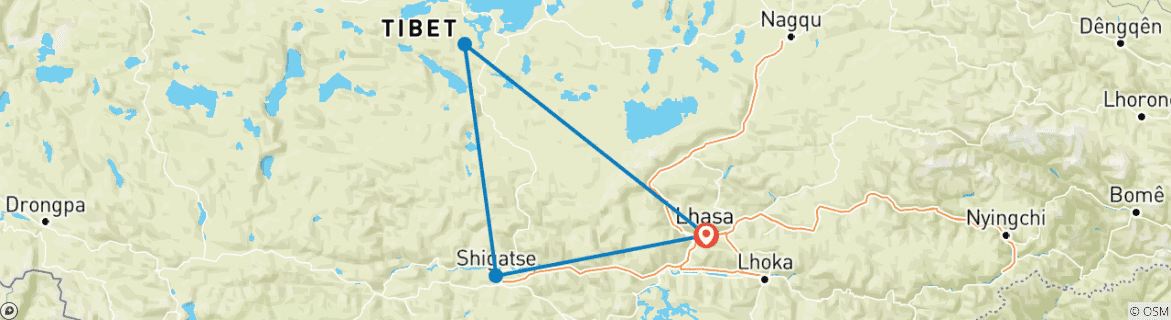 Foto van een kaart met de route van de rondreis