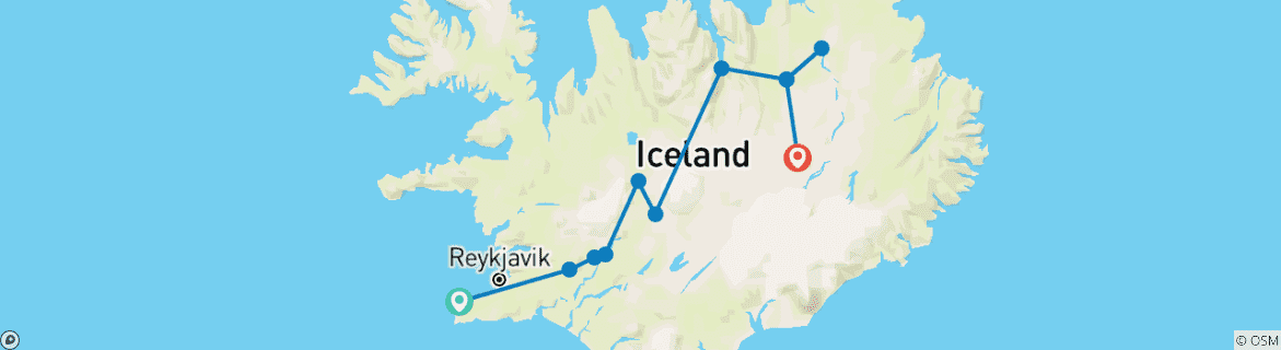 Image d'une carte montrant l'itinéraire du circuit