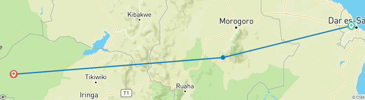 Karte mit der Reiseroute