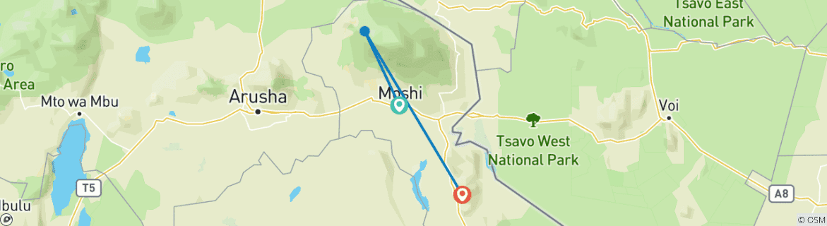 Image d'une carte montrant l'itinéraire du circuit