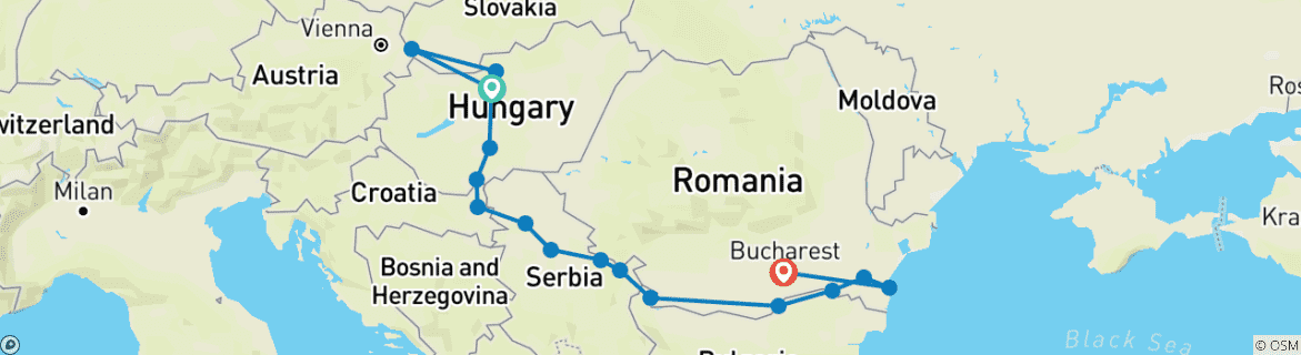 Image d'une carte montrant l'itinéraire du circuit