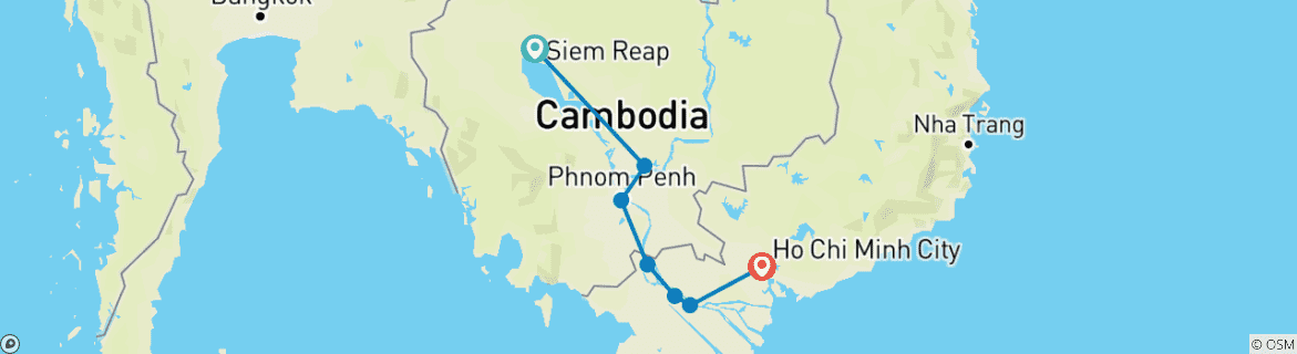 Karte mit der Reiseroute