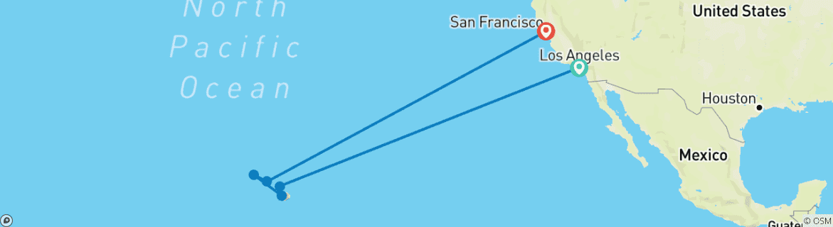 Image d'une carte montrant l'itinéraire du circuit
