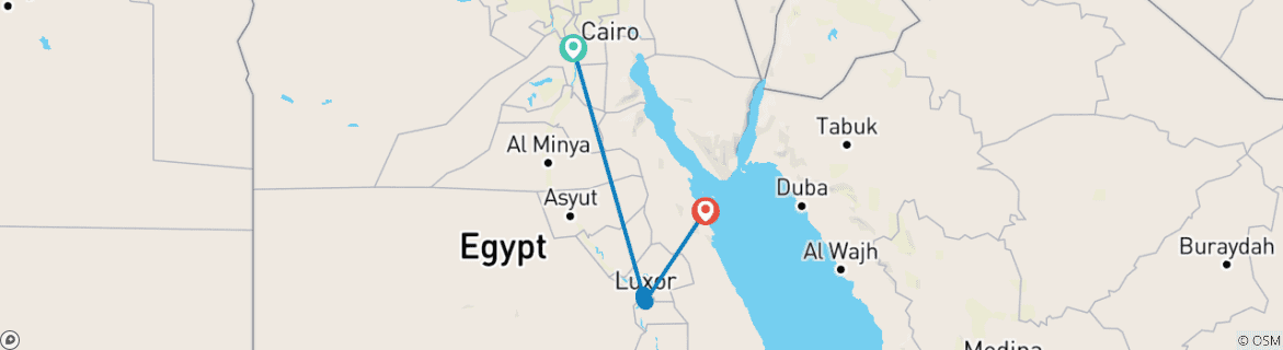 Mapa de EL CAIRO - LUXOR - HURGHADA - Un viaje por los mundos intemporales de Egipto
