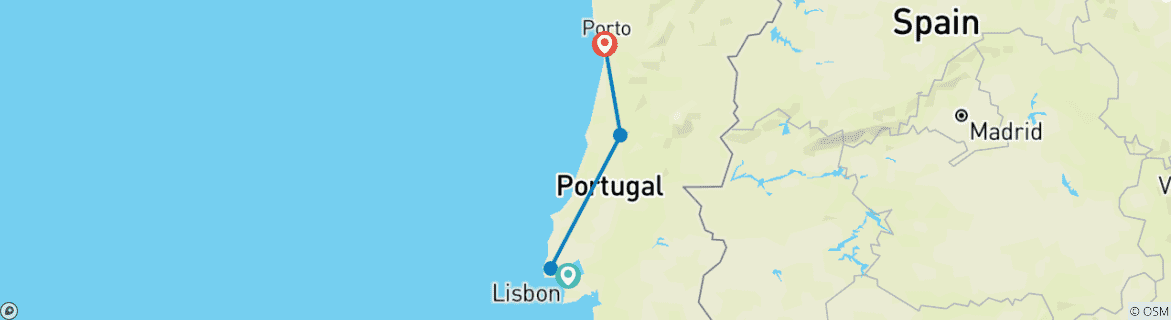 Image d'une carte montrant l'itinéraire du circuit