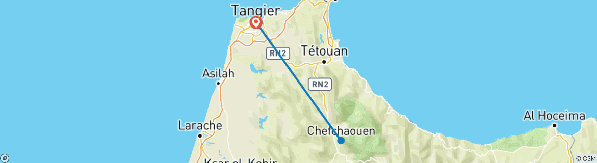 Image d'une carte montrant l'itinéraire du circuit