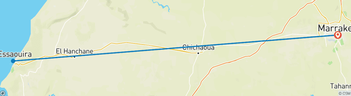 Image d'une carte montrant l'itinéraire du circuit