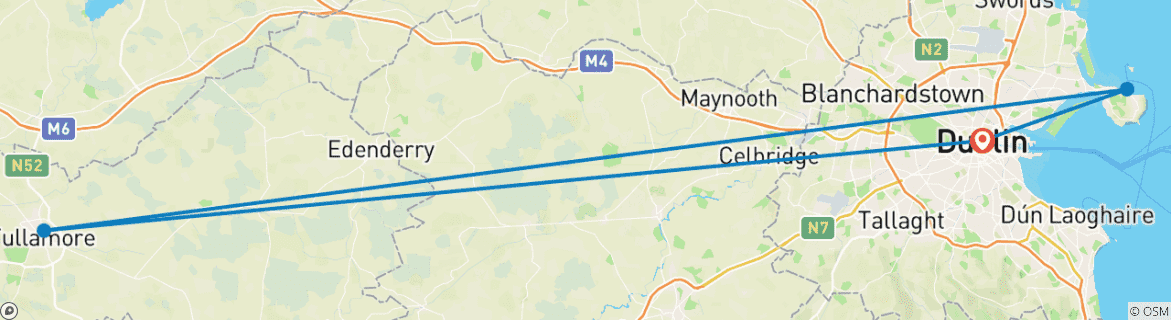 Image d'une carte montrant l'itinéraire du circuit