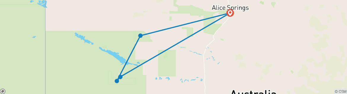 Carte du circuit Découverte de l'Australie centrale - 3 jours