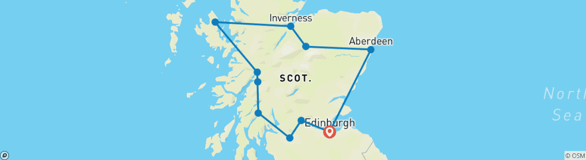 Foto van een kaart met de route van de rondreis