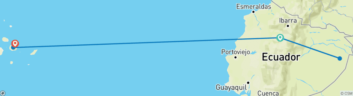 Image d'une carte montrant l'itinéraire du circuit
