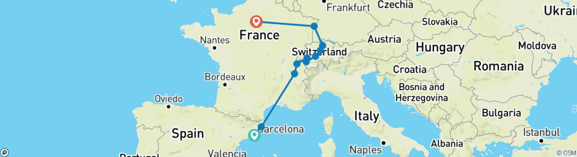 Imagen de un mapa que muestra la ruta del circuito