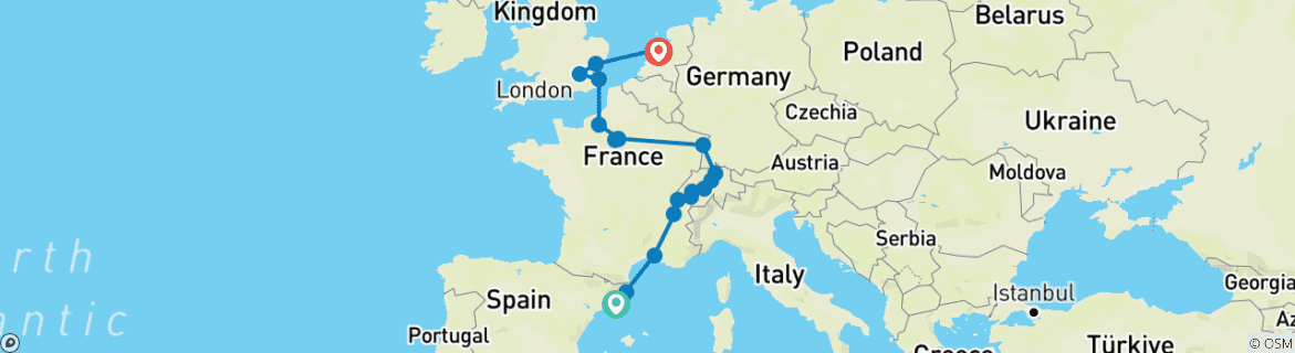 Imagen de un mapa que muestra la ruta del circuito