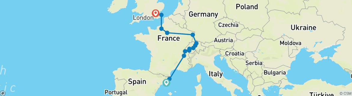 Karte von Grünes Panorama (Ende London)