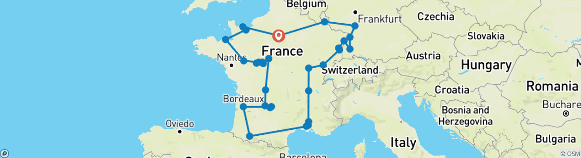 Imagen de un mapa que muestra la ruta del circuito