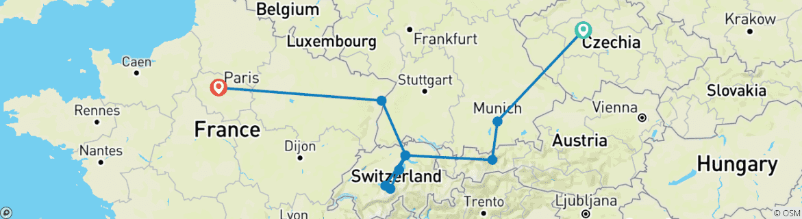 Carte du circuit Villes emblématiques