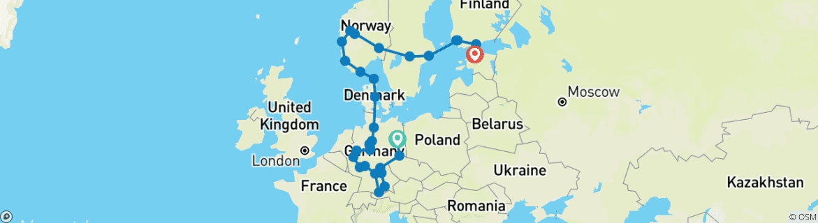 Imagen de un mapa que muestra la ruta del circuito