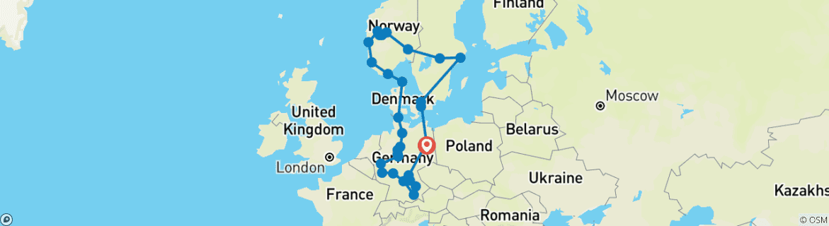 Image d'une carte montrant l'itinéraire du circuit