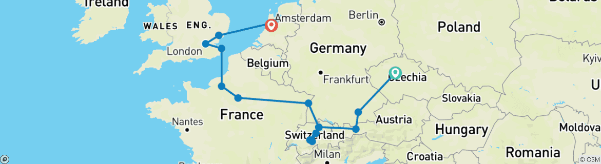 Imagen de un mapa que muestra la ruta del circuito