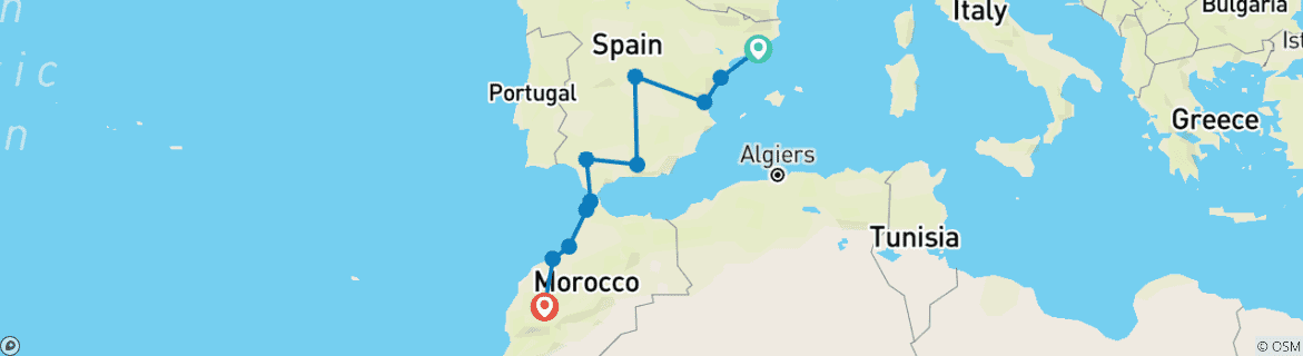 Imagen de un mapa que muestra la ruta del circuito