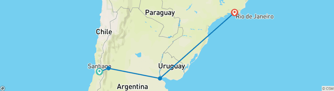 Image d'une carte montrant l'itinéraire du circuit