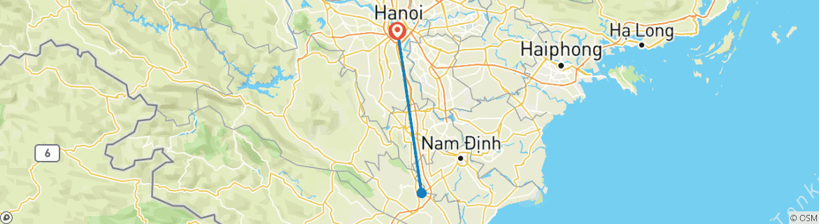 Image d'une carte montrant l'itinéraire du circuit