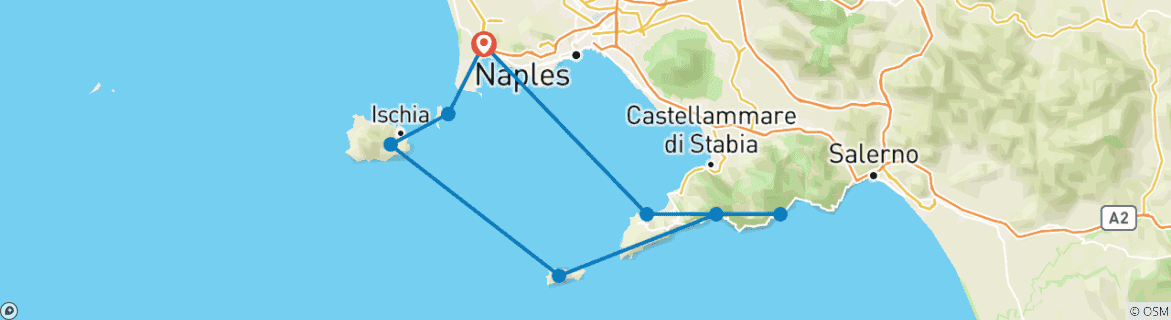 Image d'une carte montrant l'itinéraire du circuit