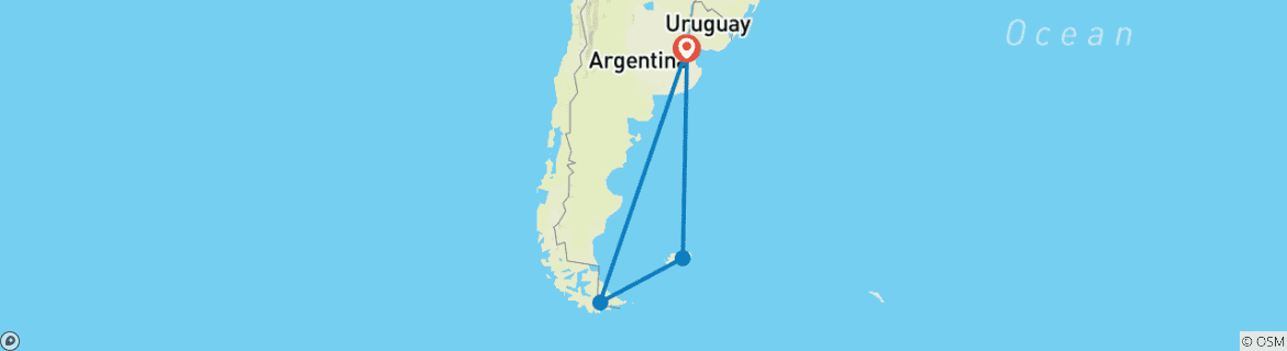 Image d'une carte montrant l'itinéraire du circuit