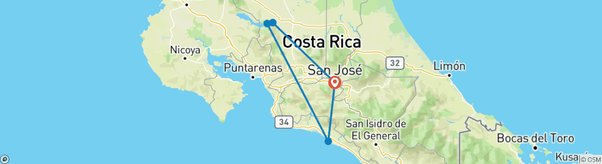 Image d'une carte montrant l'itinéraire du circuit