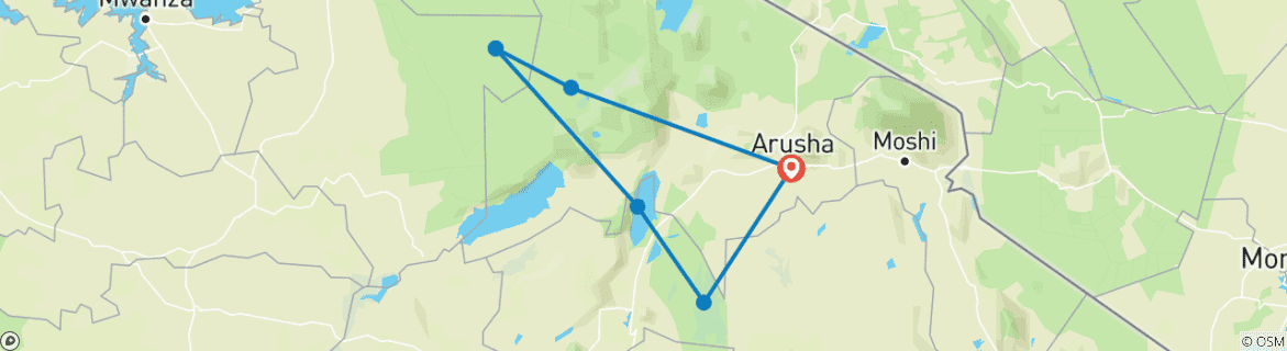 Image d'une carte montrant l'itinéraire du circuit