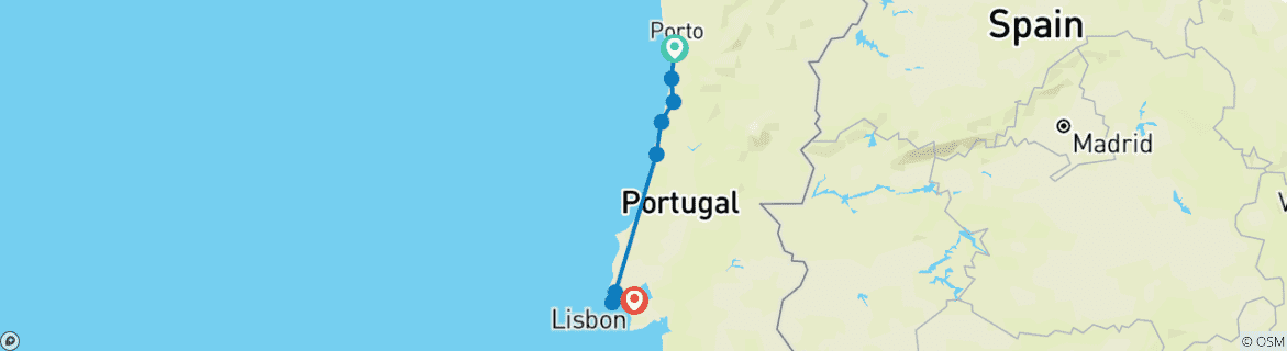 Image d'une carte montrant l'itinéraire du circuit