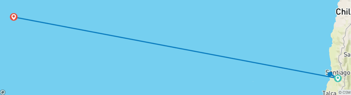 Foto van een kaart met de route van de rondreis