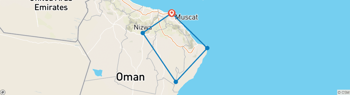 Image d'une carte montrant l'itinéraire du circuit