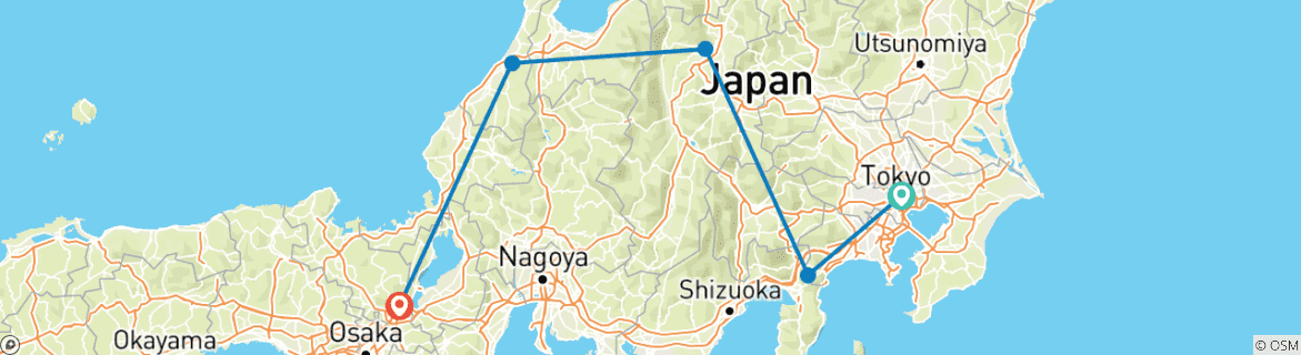 Image d'une carte montrant l'itinéraire du circuit