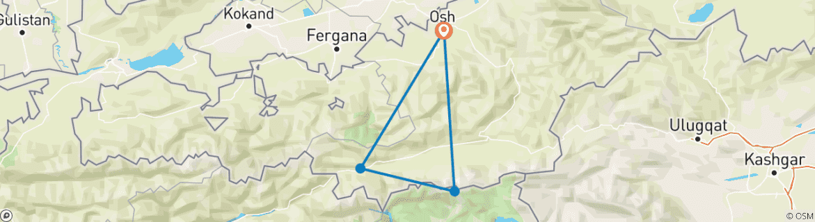 Karte von Ureinwohner des Pamirgebirges (Osh -Osh)