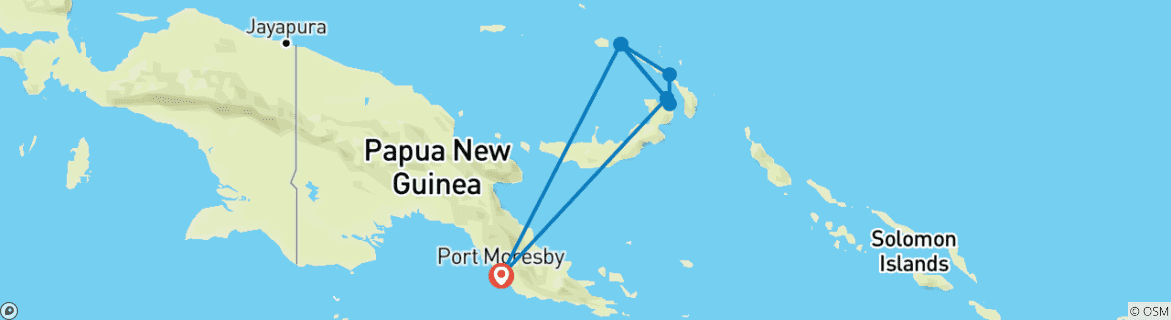 Image d'une carte montrant l'itinéraire du circuit