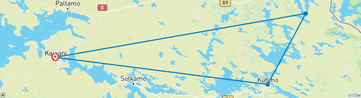 Image d'une carte montrant l'itinéraire du circuit