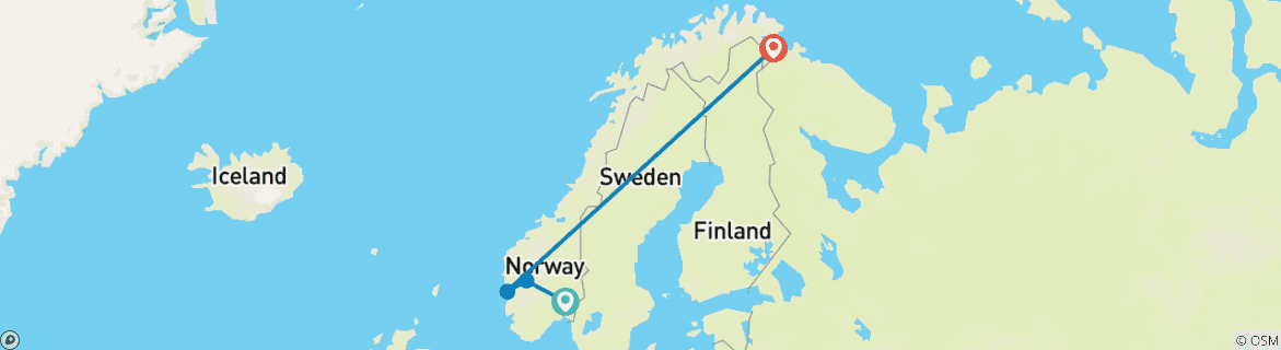 Image d'une carte montrant l'itinéraire du circuit