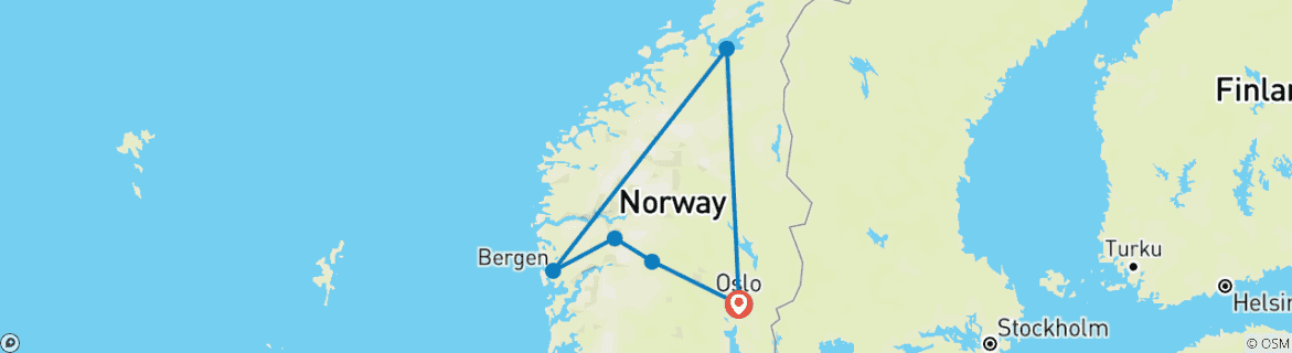 Foto van een kaart met de route van de rondreis